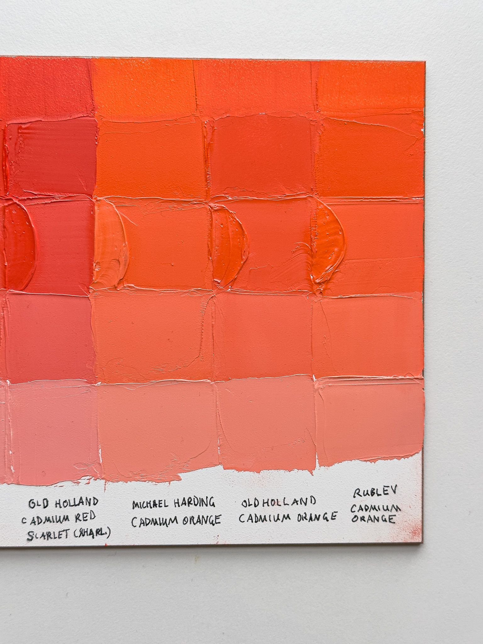 Classic Cadmium Red-Orange Oil Paint Color Comparison and | Paint